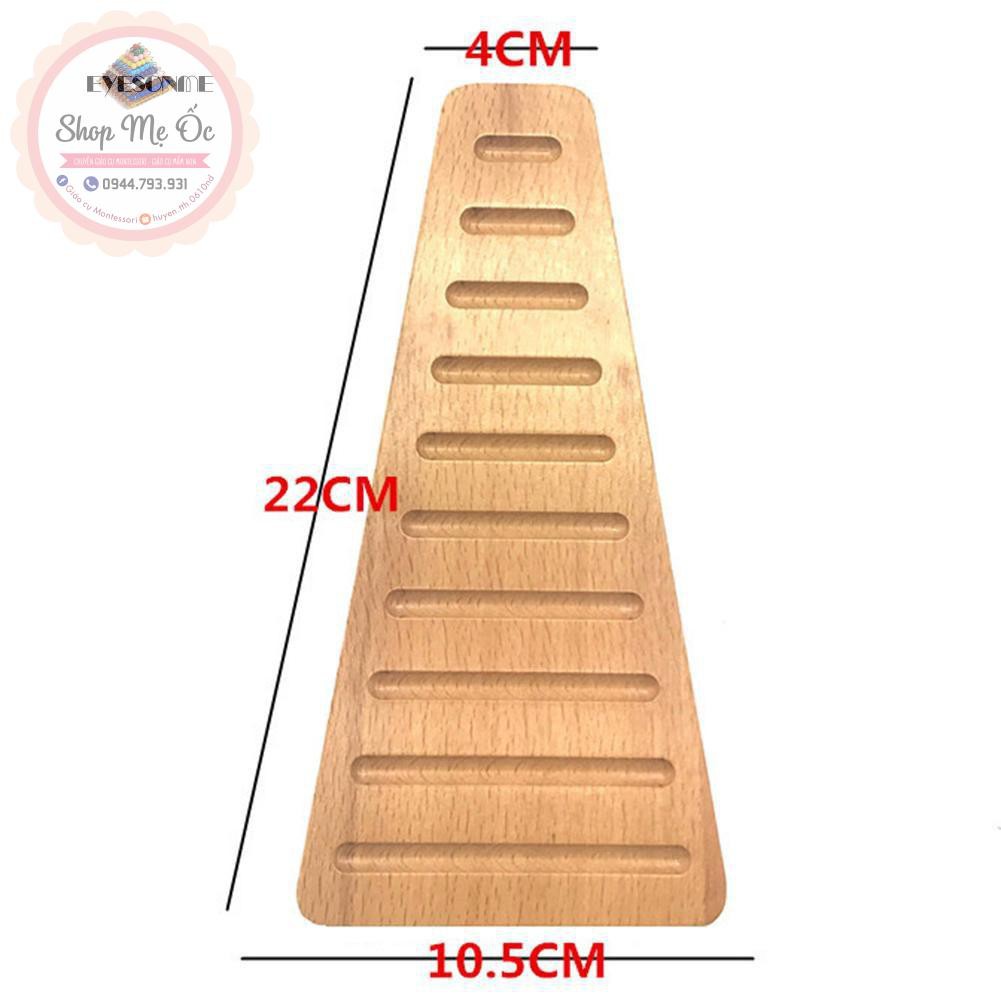 Giáo cụ Montessori - Bộ hạt cườm 1-10 kèm khay đựng bậc thang