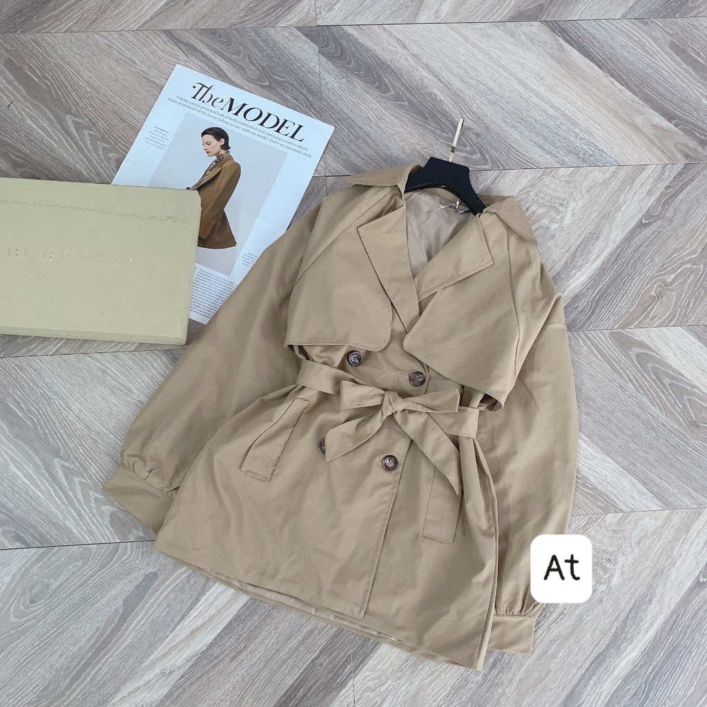 Áo khoác kaki  nữ , áo măng tô 2 lớp kèm đai phong cách hàn quốc | BigBuy360 - bigbuy360.vn