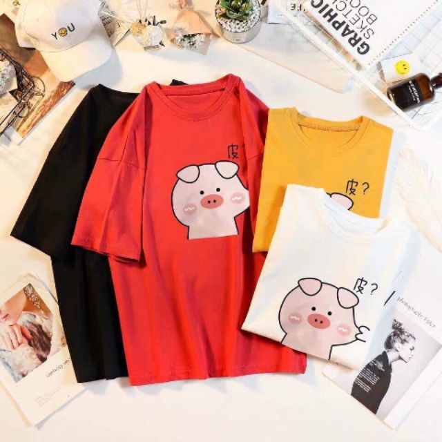 Áo phông unisex con lợn cute