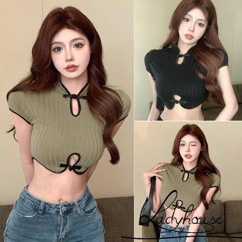Áo Thun Crop Top Tay Ngắn Thời Trang Mùa Hè Cho Nữ