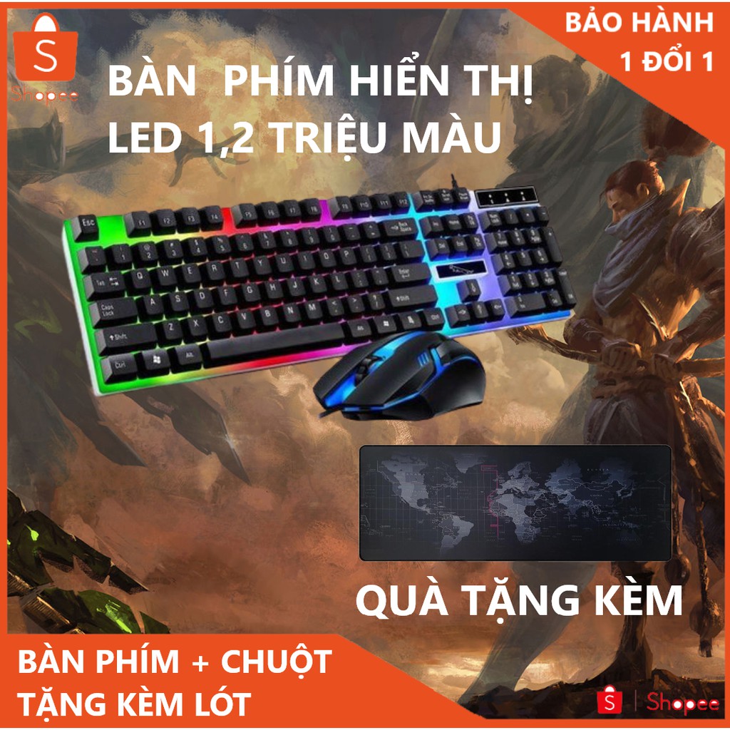 Bàn phím máy tính - kèm chuột Gaming -Tặng kèm lót chuột size lớn