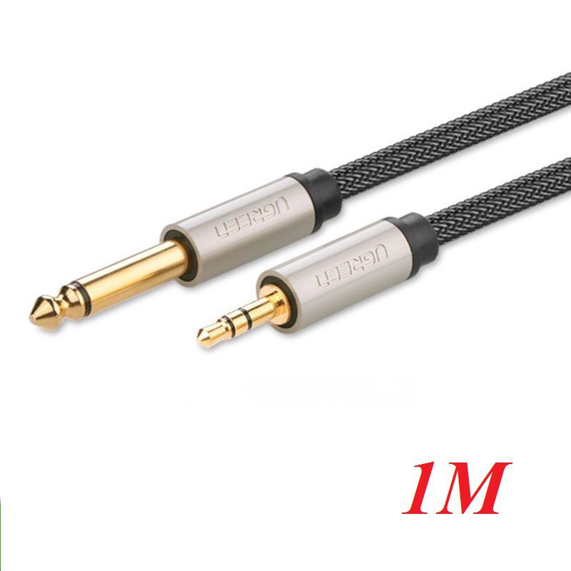 Ugreen 10628 2m,106293 3m,10630 5m - Dây cáp audio 3.5MM to 6.5MM hai đầu dương dài 2m chính hãng