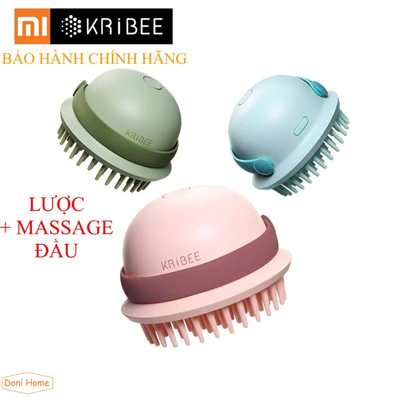 [GIAO HỎA TỐC]Lược điện CHẢI TÓC +  MASSAGE ĐẦU KRIBEE - Fullbox - 3 Màu Pastel