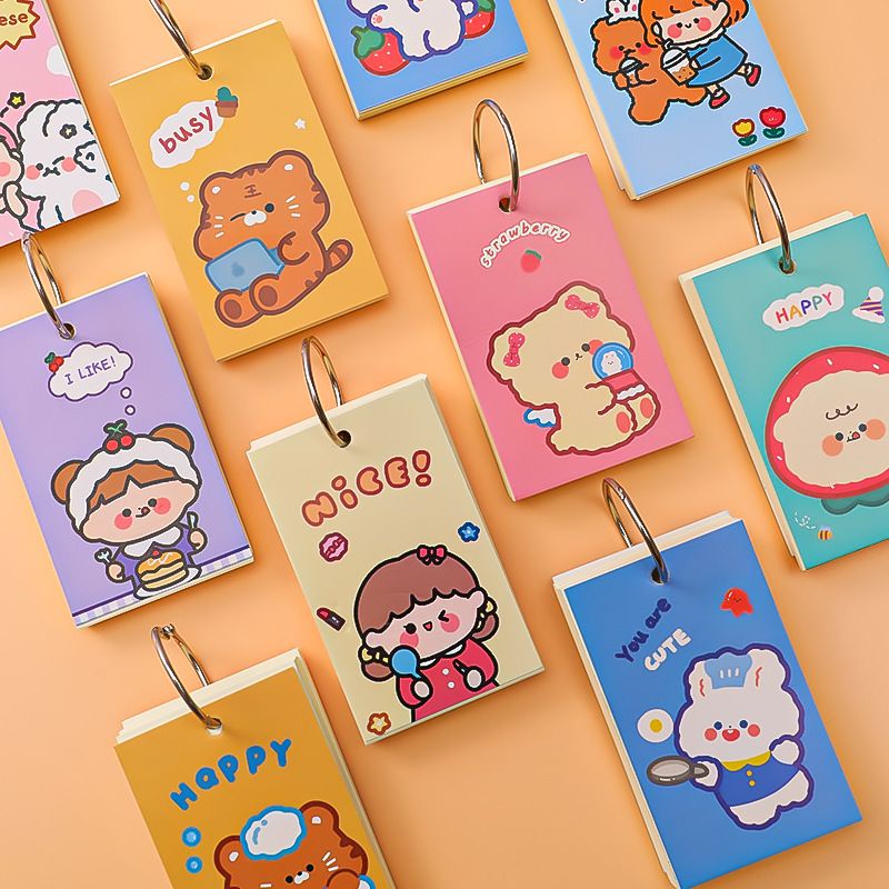 Flashcard trắng thẻ học từ vựng bìa hình cute