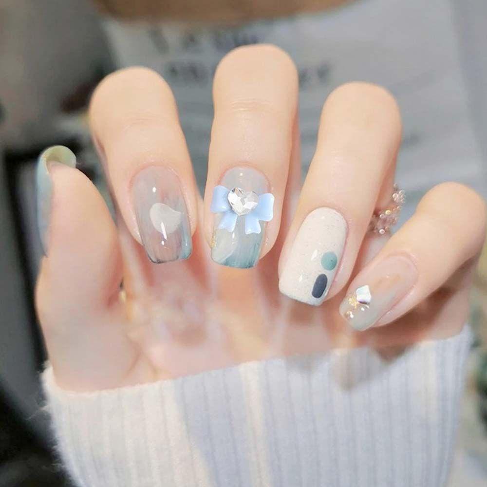 Móng Tay Giả Đính Nơ MXMUSTY|Phụ Kiện Trang Trí Móng Tay 3D Hình Nơ Màu Kẹo Dễ Thương|Phụ Kiện Trang Trí Móng Tay Hình Trái Tim Xinh Xắn