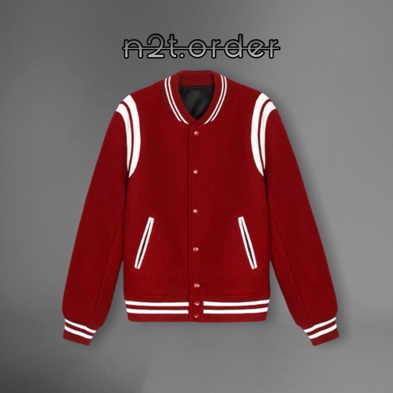 Áo Khoác Jacket Nỉ Dạ Teddy Bomber Đỏ Đô | BigBuy360 - bigbuy360.vn