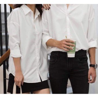 [VIDEO SP] SƠ MI TRẮNG NAM NỮ UNISEX - Áo sơ mi trắng trơn ullzang basic SƠ MI ĐÔI