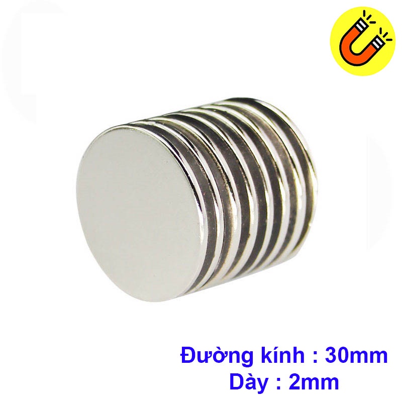 Nam châm đất hiếm 30x2mm từ tính N35