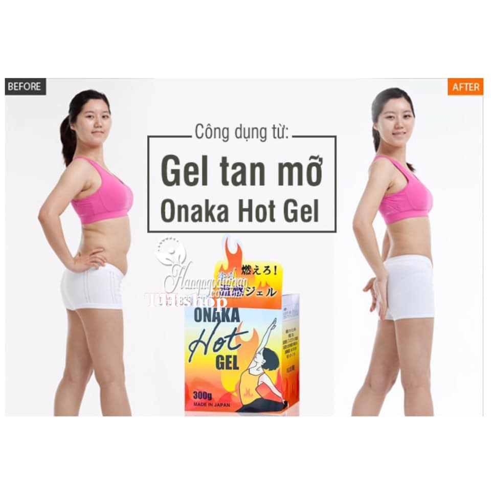 Gel TAN MỠ BỤNG Onaka Hot Gel Nhật Bản 300g đánh tan mỡ bụng, bắp tay đùi mông,,,