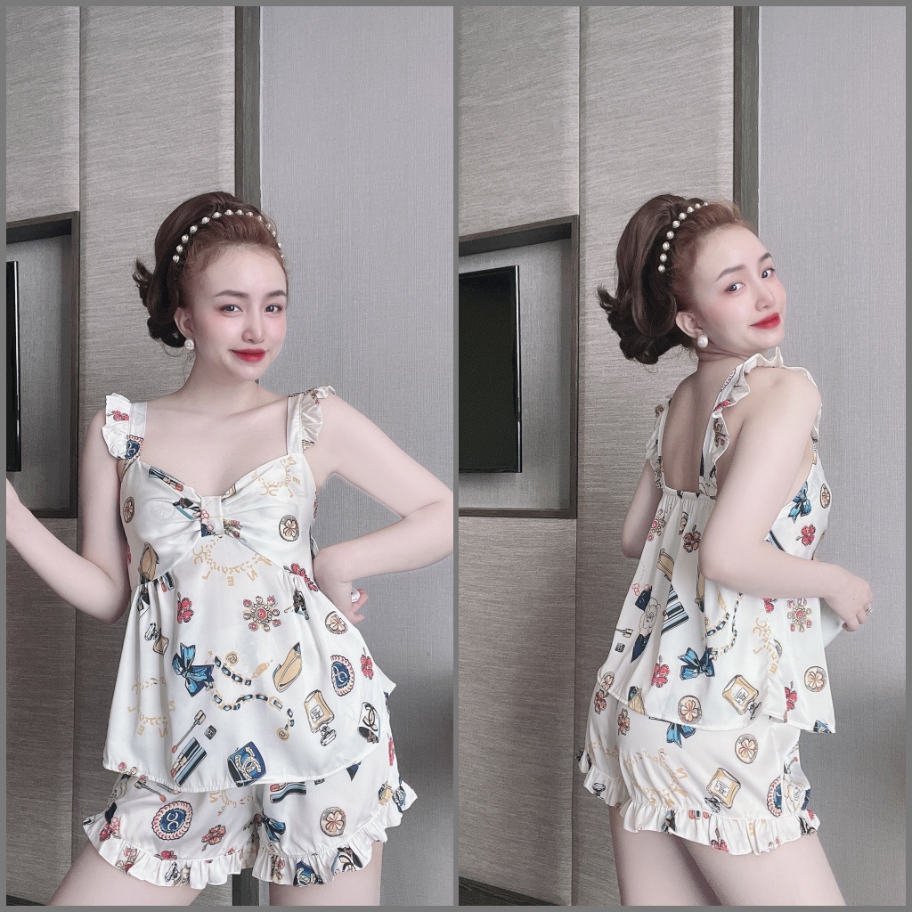 Đồ mặc nhà nữ SOJUN Bộ đùi cánh tiên vải latin 40-65 kg