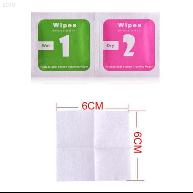 Giấy lau vệ sinh màn hình điện thoại, giấy lau bụi dán kính cường lực, 1 bộ 2 miếng khô và ướt GALA HOME