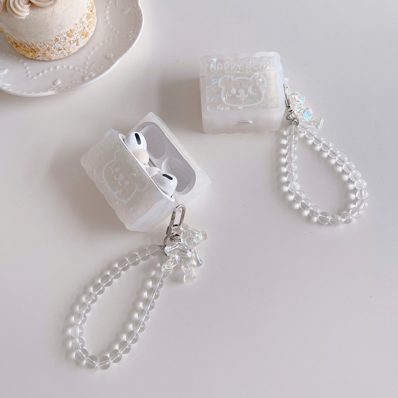 Vỏ Bảo Vệ Hộp Sạc Tai Nghe Apple AirPods 1 2 3 Pro Đính Ngọc Trai Sang Trọng