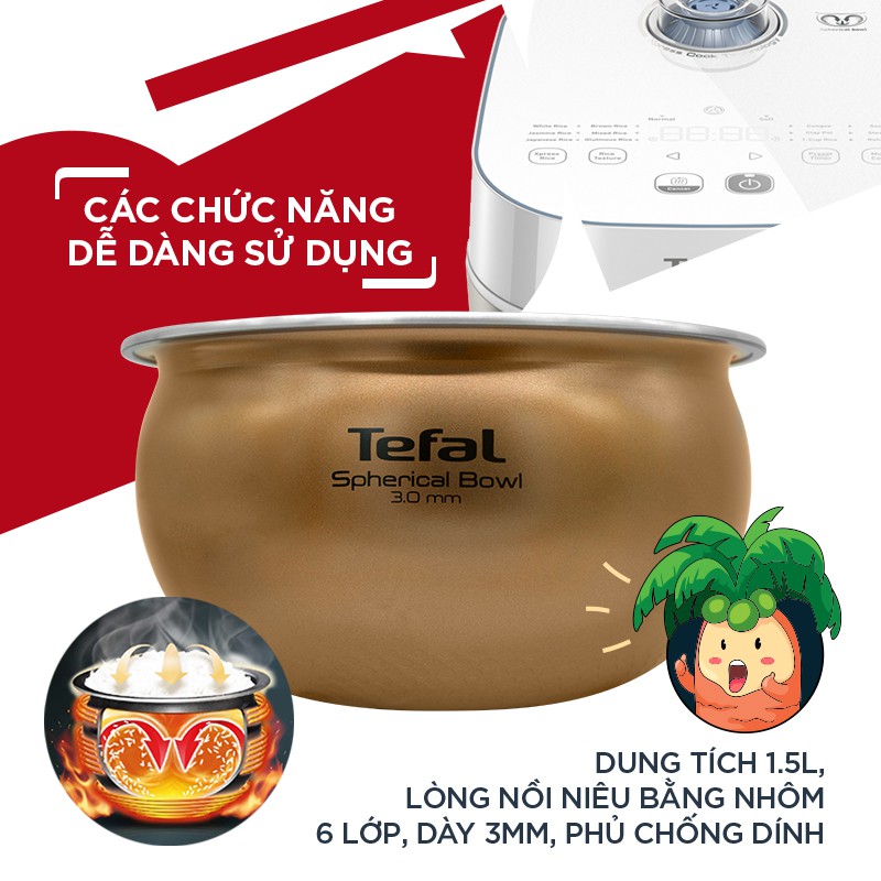 Nồi cơm điện cao tần Tefal - RK762168 - 1.5L - Thương hiệu Pháp