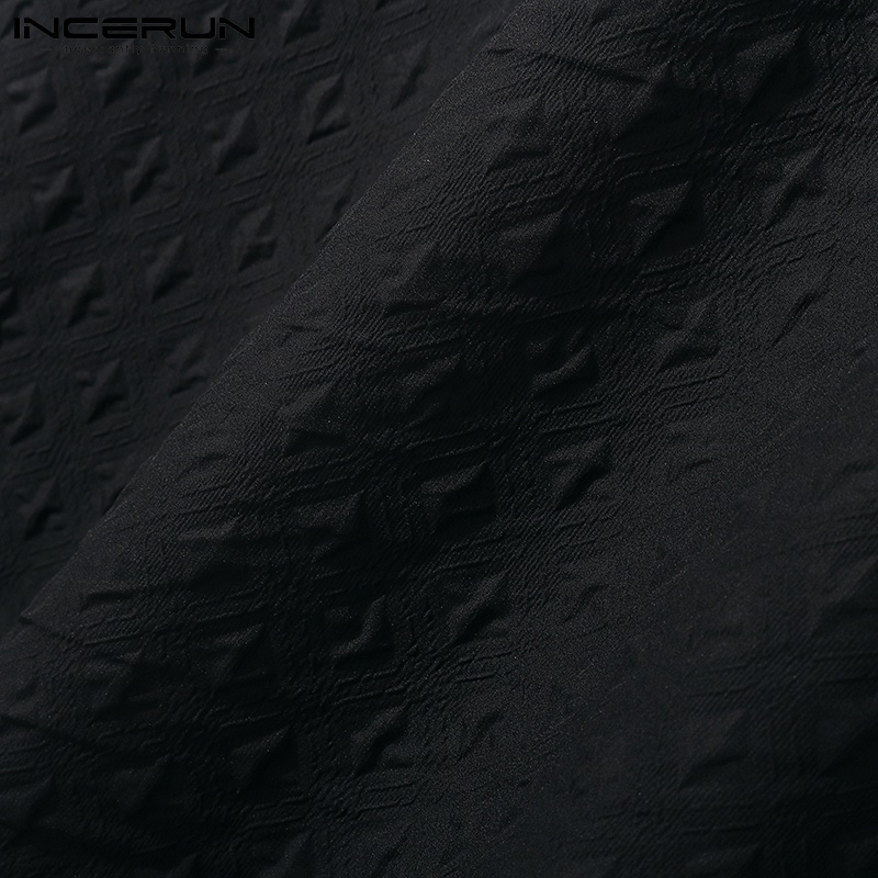 Áo thun INCERUN ngắn tay màu trơn thời trang mùa hè cho nam