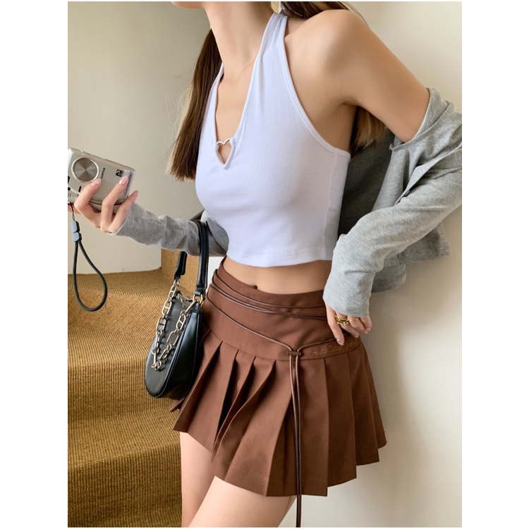 Áo Lửng Không Tay Họa Tiết Trái Tim Thời Trang Cho Nữ