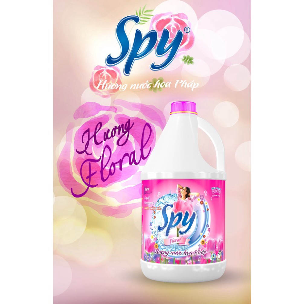 Nước giặt xả SPY (2in1) 3,5 lít giặt đồ lót quần áo cho trẻ sơ sinh hương thơm nồng nàn quyến rũ bền lâu chính hãng