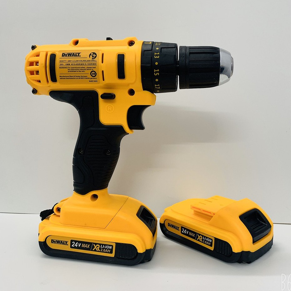 Máy khoan pin Dewalt 3 chức năng có búa - Tặng kèm 24 chi tiết gồm các mũi khoan + Mũi bắt vít