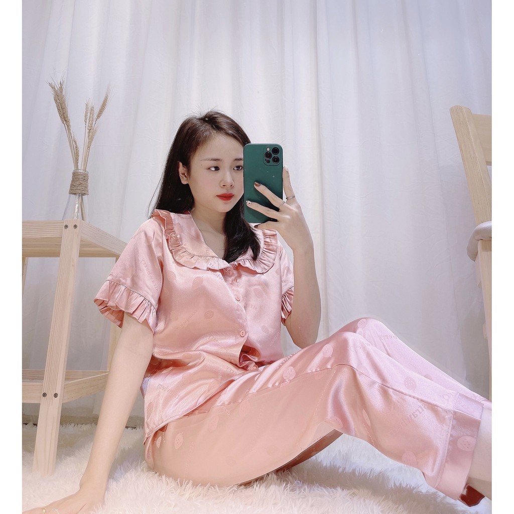Bộ Đồ Pijama, Bộ Lụa Satin Mặc Nhà Hàng Cao Cấp (Ảnh thật sản phẩm)