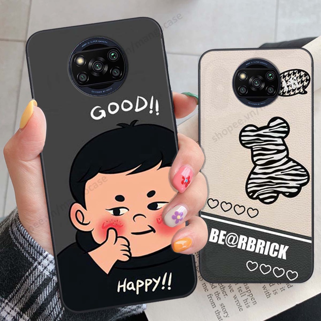 Ốp lưng Xiaomi Poco X3 / Poco X3 Pro in hình happy nice, bé gấu đáng yêu