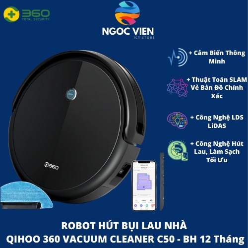 [Hỏa Tốc - HCM] Robot Hút Bụi Lau Nhà Qihoo 360 C50 | Hàng Chính Hãng | BẢO HÀNH 12 THÁNG |Ngocvienstore