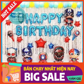 Combo Bóng Sinh Nhật Cho Bé Trai 🎁  TẶNG QUÀ 🎁Trang Trí Sinh Nhật Happy Birthday SIêu Nhân