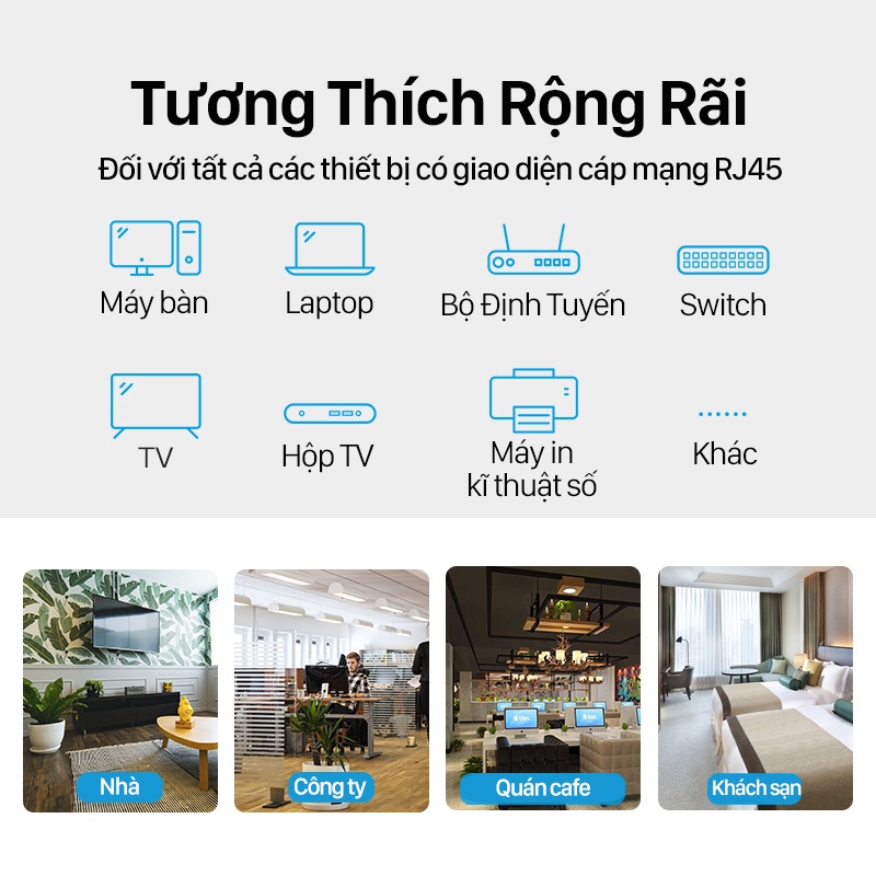 Dây mạng bấm sẵn 2 đầu Cat6 5m 10m 15m tốc độ cao pc Dây cáp mạng Lan ngoài trời UTP CAT 6 RJ45 Vention