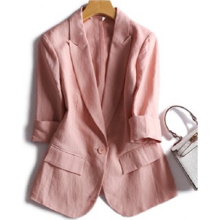 Áo vest, blazer nữ một lớp nhẹ nhàng tay xẻ V