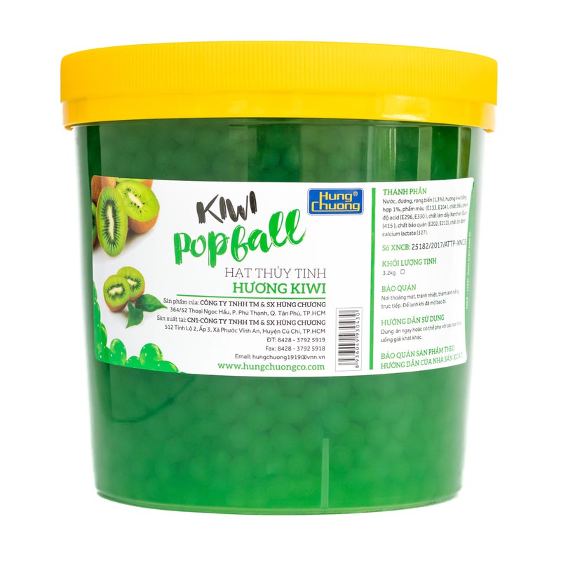 Hạt thủy tinh POPBALL vị kiwi HÙNG CHƯƠNG - [GIÁ SỈ TỐT] - 3,3Kg - SP000587 - Nguyên liệu pha chế trà sữa HIỆP PHÁT