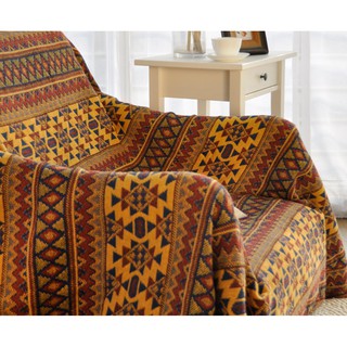 Khăn phủ sofa vàng họa tiết thổ cẩm kích thước 180x230cm