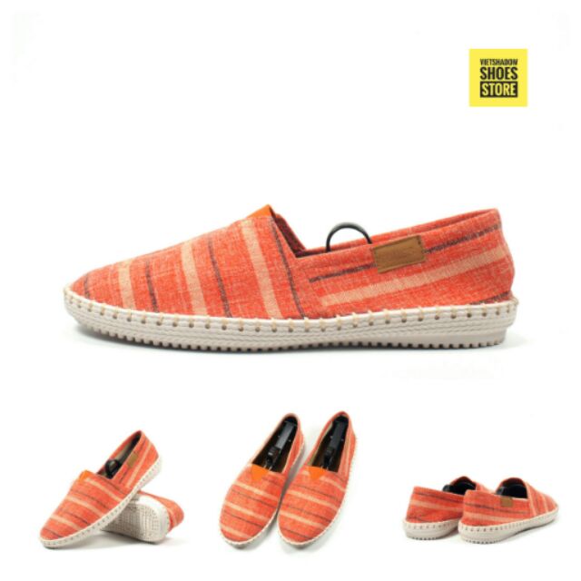 Slip on | giày lười vải nam đế khâu mã ZR-cam.sọc | BigBuy360 - bigbuy360.vn