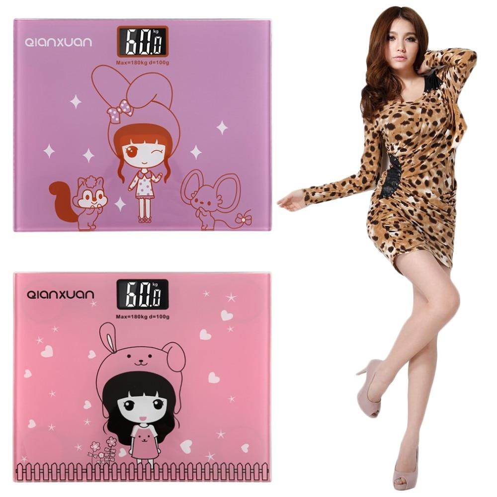 (Giá Sỉ) Cân sức khỏe cường lực Vuông họa tiết 3D ( Cân Họa Tiết Hồng) -gttk