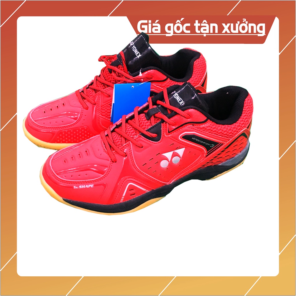 Giày cầu lông Yonex màu đỏ dành cho nam và nữ có màu sắc bắt mắt, trẻ trung năng động