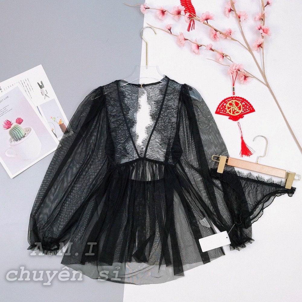 Váy ngủ voan xuyên thấu FREESHIP váy ngủ sexy Quảng Châu cao cấp