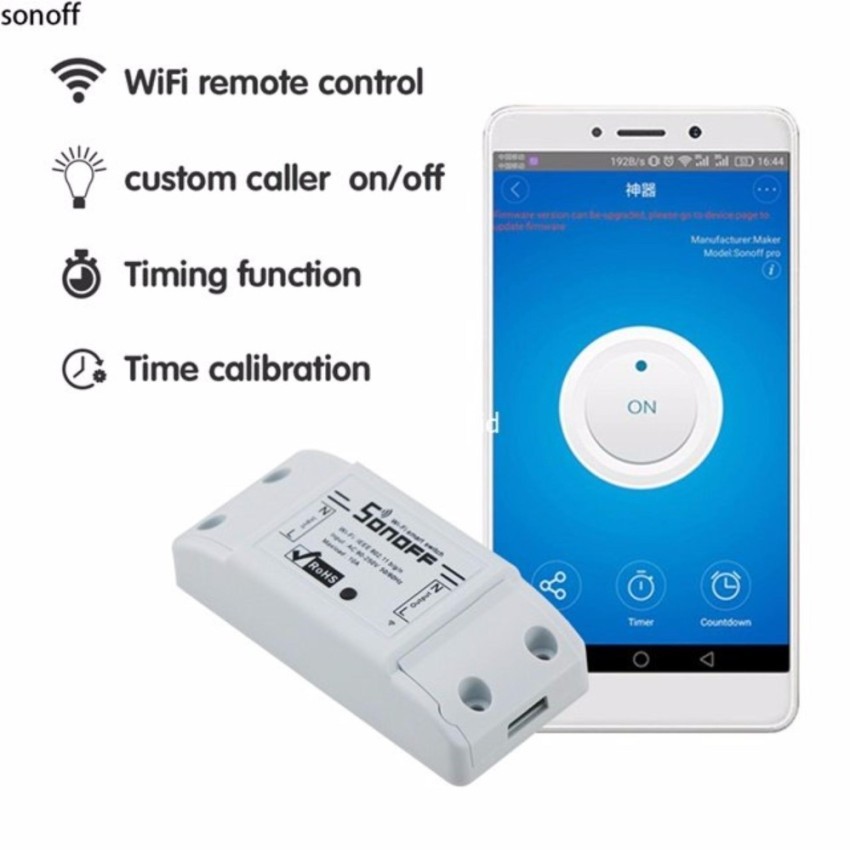 Công tắc điều khiển bật tắt và hẹn giờ thiết bị qua điện thoại 3G Wifi SONOFF