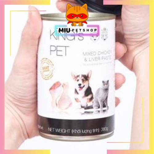 Pate cho chó mèo king's pet, pate cho chó mèo từ 1 tháng tuổi - lon 380gr