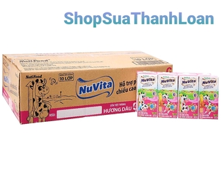 [HSD T12-2021] Thùng 48 Hộp Sữa Tiệt Trùng Nuvita Hương Dâu 110ml