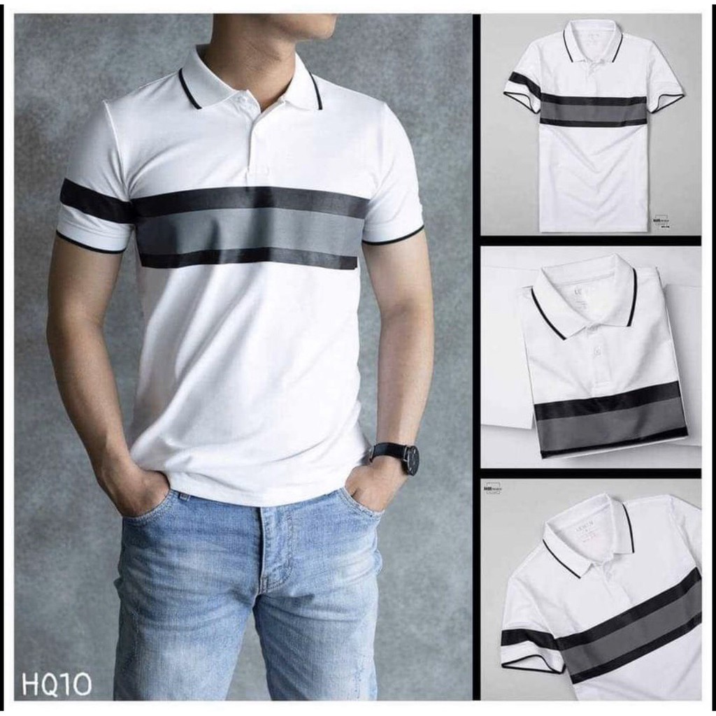 Áo Thun nam cổ bẻ HQ10 phối vải cá sấu Cotton xuất xịn,chuẩn form,sang trọng-lịch lãm ELEGANT | BigBuy360 - bigbuy360.vn