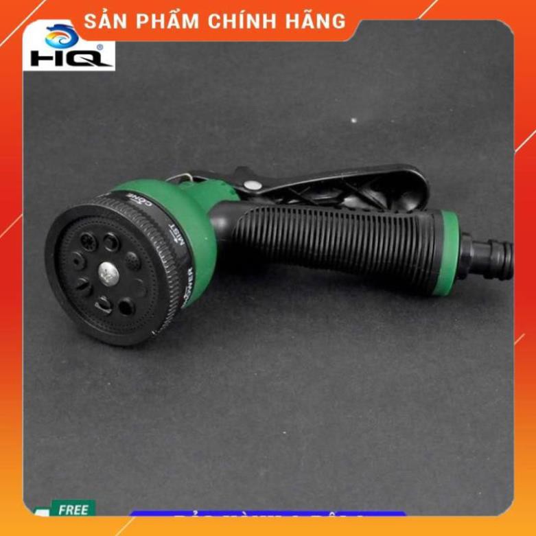 Vòi xịt rửa xe,Vòi phun nước tưới cây tăng áp thông minh 8 chế độ 815498-1 (cút vàng,nối xanh - dây trắng)