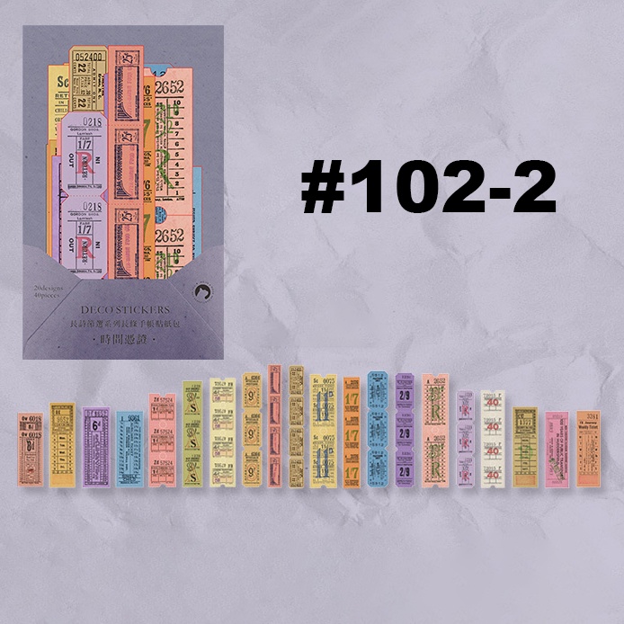 Sticker giấy dài đoạn trích loạt bài thơ cổ điển trang trí Scrapbook, sổ tay, vở  (set 40 pcs) - [ 102 ]