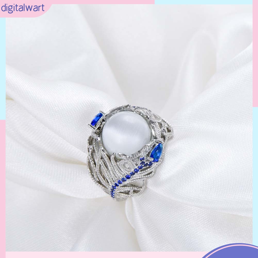 Nhẫn hợp kim đính đá sapphire nhân tạo thời trang dành cho nữ