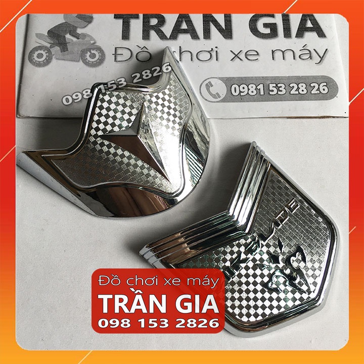 Bộ ốp mỏ dè trước sau INOX xe AB airblade 2013-2014-2015 chỉ mũi đuôi dè xi crom - phụ kiện trang trí air blade