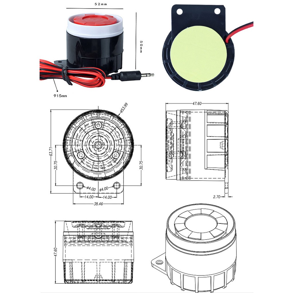 Còi hú báo động chống trộm 9V-12V