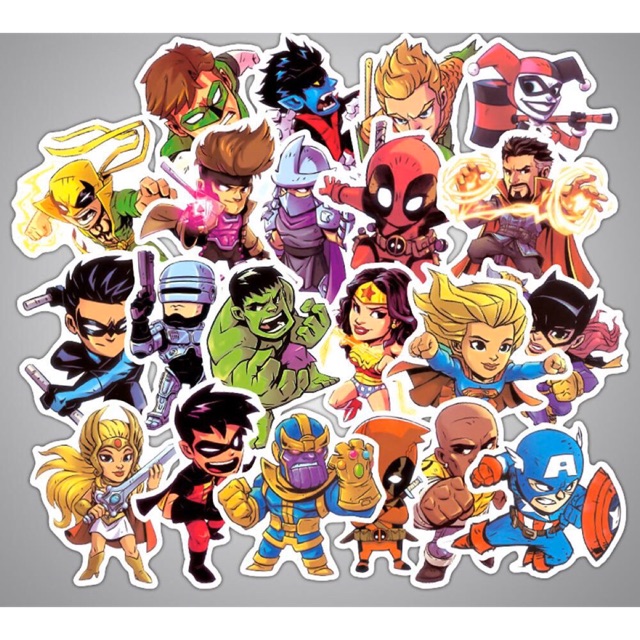 10 Sticker siêu anh hùng chibi