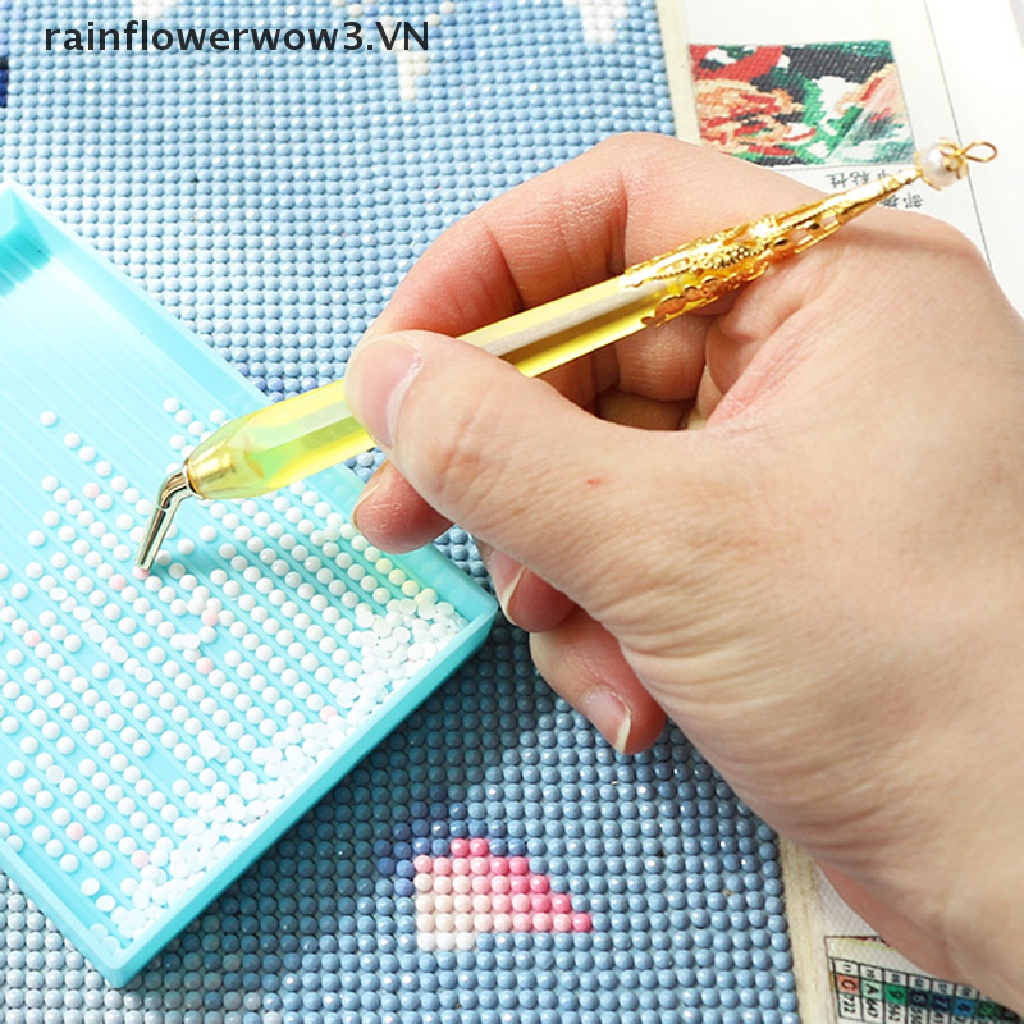 Bút Đính Đá Kèm 6 Đầu Bút Bằng Nhựa Chuyên Dụng Cho Tranh Đính Đá Kim Cương