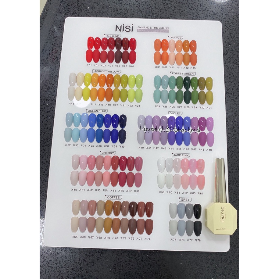 Sét sơn gel 78 màu hàn quốc tặng kèm bảng màu