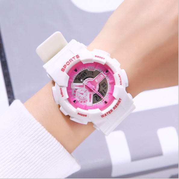 [Mã FAMAYFA2 giảm 10K đơn 50K] Đồng hồ nữ SPORT 2 điện tử chạy full kim và điện tử dây cao su siêu bền chống nước tốt | BigBuy360 - bigbuy360.vn