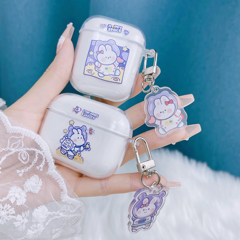 Vỏ Bảo Vệ Hộp Sạc Tai Nghe AirPods3 AirPods3 Pro AirPods2gen Màu Trong Suốt Họa Tiết Chú Thỏ/Gấu Dễ Thương Ốp