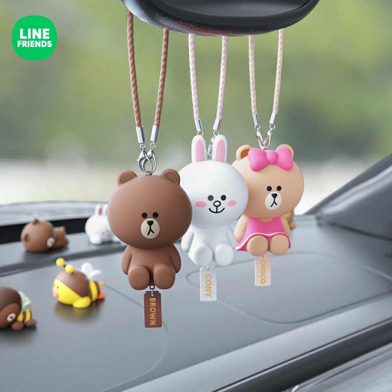 Line friends Dây Treo Trang Trí Gương Chiếu Hậu Xe Hơi Dễ Thương Xinh Xắn