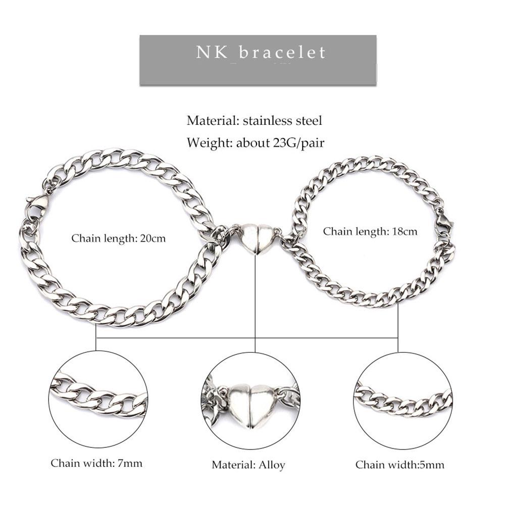 MOCHO Bộ 2 Vòng Tay Cặp Đôi Bằng Thép Không Gỉ Quyến Rũ