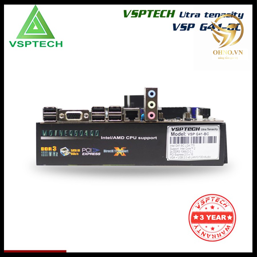 Main Máy Tính Bo Mạch Chủ VSPTECH G41 CHÍNH HÃNG Mainboard Linh Kiện Điện Tử Cho Máy Tính PC - OHNO VIỆT NAM